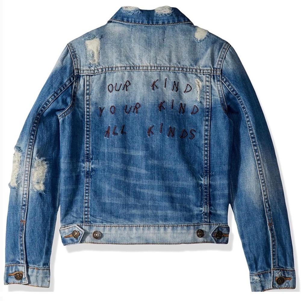 7 For All Mankind • KIND Distressed Denim Jacket - M